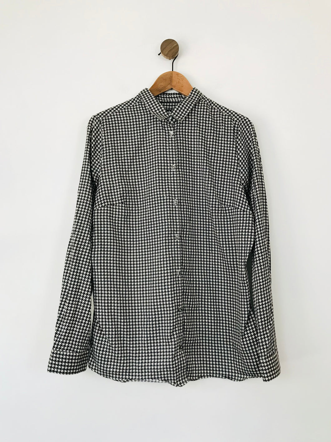 Barbour Women's Houndstooth Button-Up Shirt | UK18 | Black