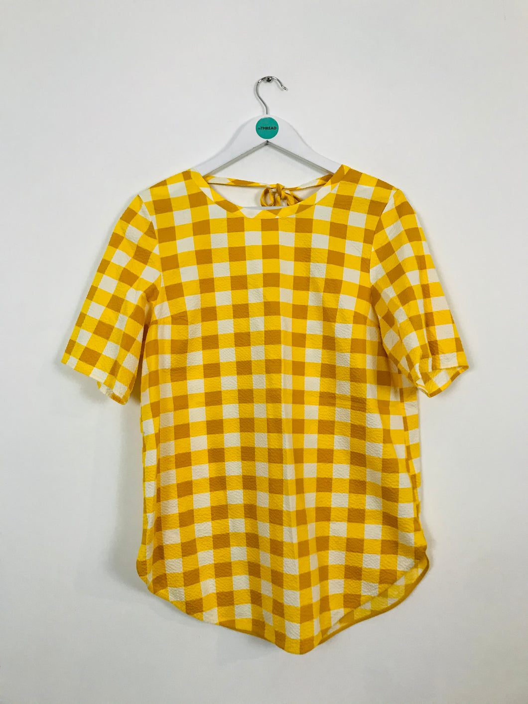 COS Women’s Checkered Blouse | 38 UK12 | Yellow