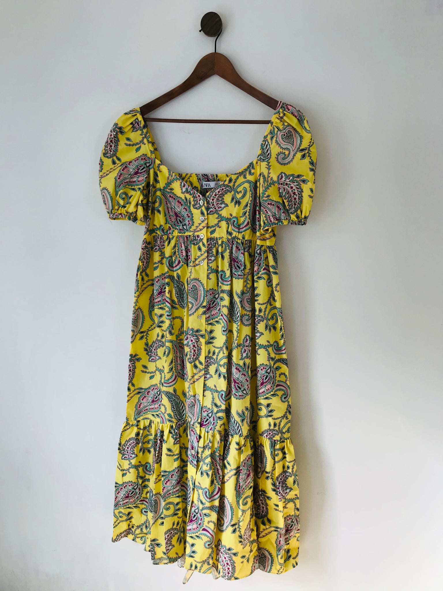 Zara Women's Paisley Gathered Maxi Dress | M UK10-12 Zara Women's Paisley Gathered Maxi Dress | M UK10-12