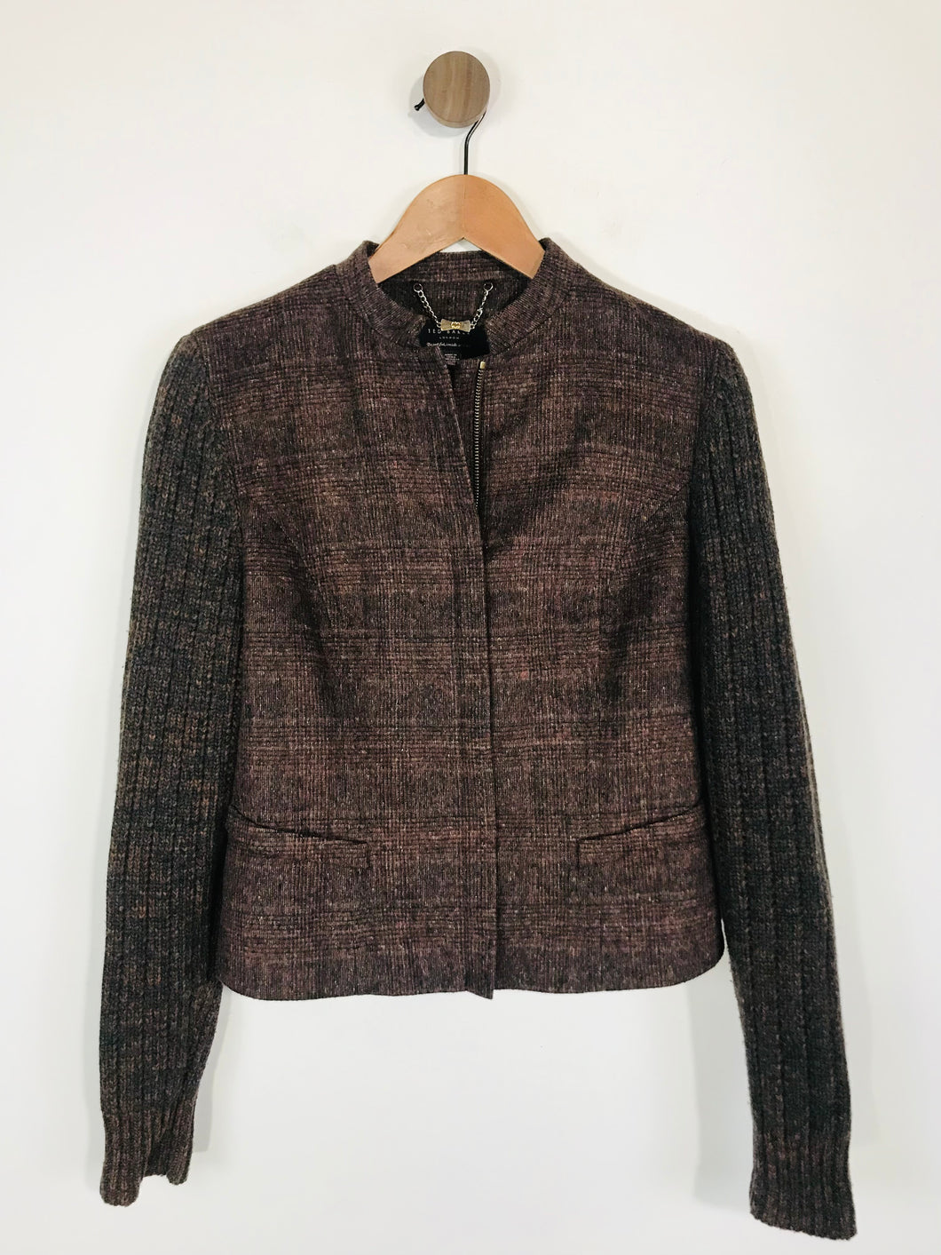 Ted Baker Women's Wool Floral Lining Bomber Jacket | 3 UK12 | Brown
