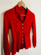 Load image into Gallery viewer, Kookai Women&#39;s Sheer Button-Up Shirt | 2 UK10-12 | Red
