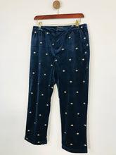 Load image into Gallery viewer, Scotch &amp; Soda Women&#39;s Bee Embroidered Velvet Smart Trousers | M UK10-12 | Blue

