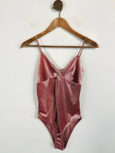 Load image into Gallery viewer, Topshop Women&#39;s Velvet Bodysuit Tank Top | UK6 | Pink
