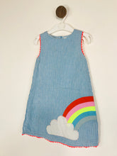 Load image into Gallery viewer, Boden Kid&#39;s Striped Rainbow Print A-Line Dress | 2-3 Years | Blue
