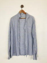 Load image into Gallery viewer, Haris Cotton Men&#39;s Linen Cotton Button-Up Shirt | L | Blue
