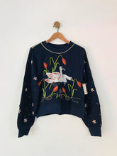 Load image into Gallery viewer, Anthropologie Women&#39;s Embroidered Jumper NWT | M UK10-12 | Blue
