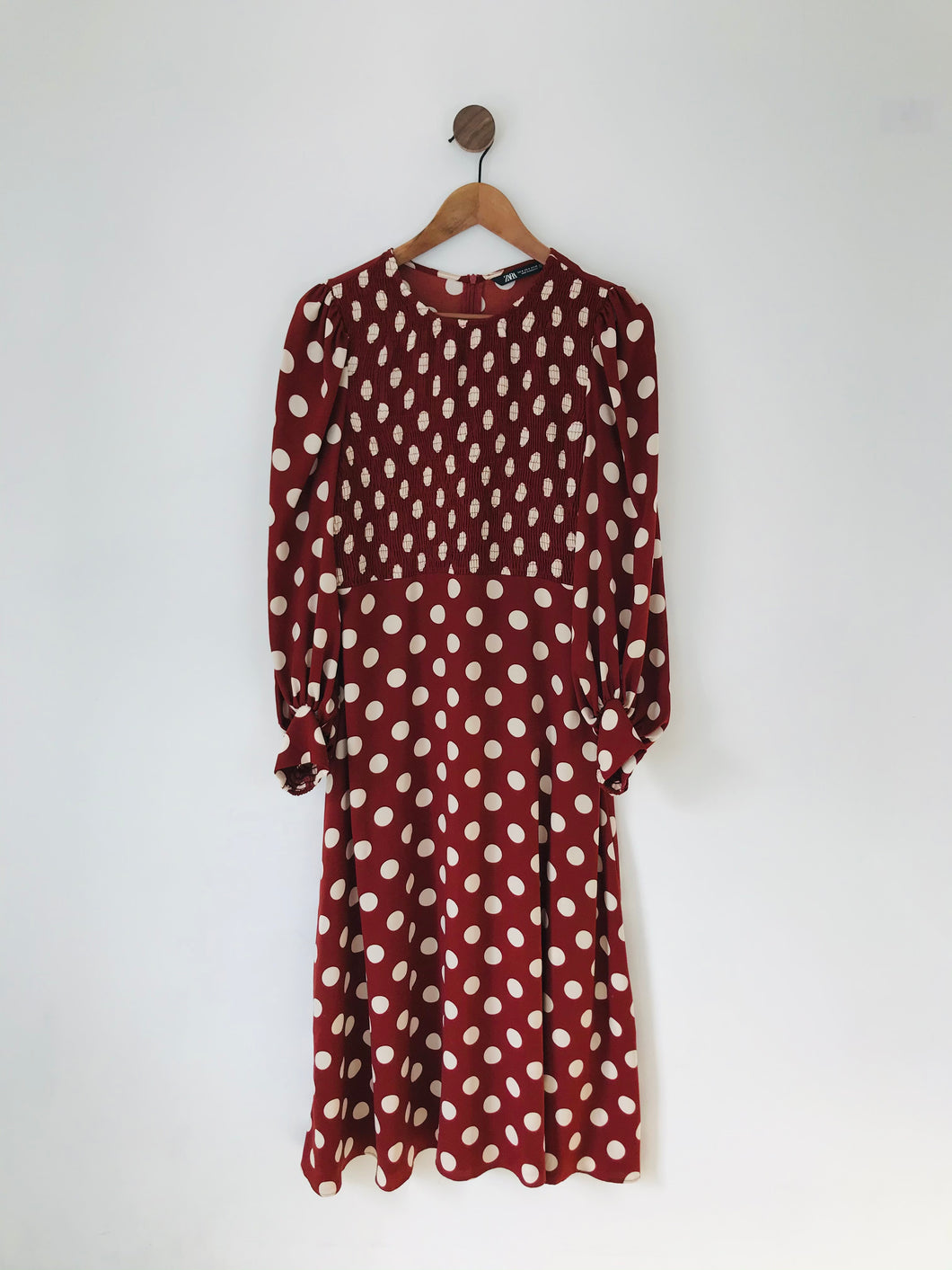 Zara Women’s Polka Dot Maxi Dress | M UK10-12 | Red