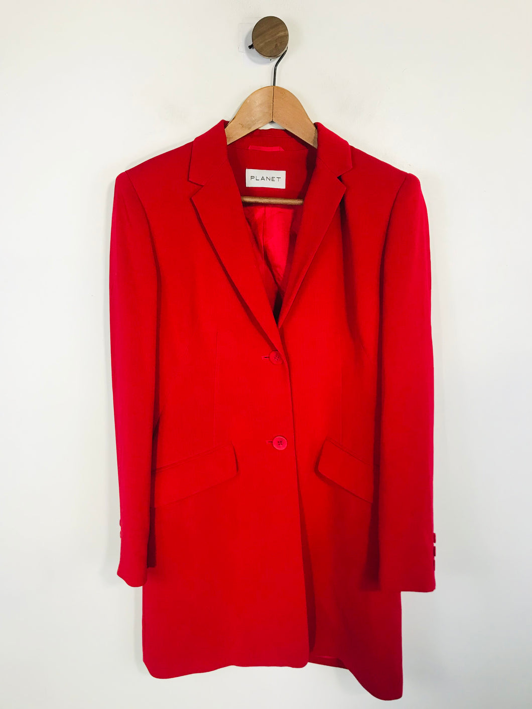 Planet Women's Longline Tailored Blazer Jacket | UK8 | Red