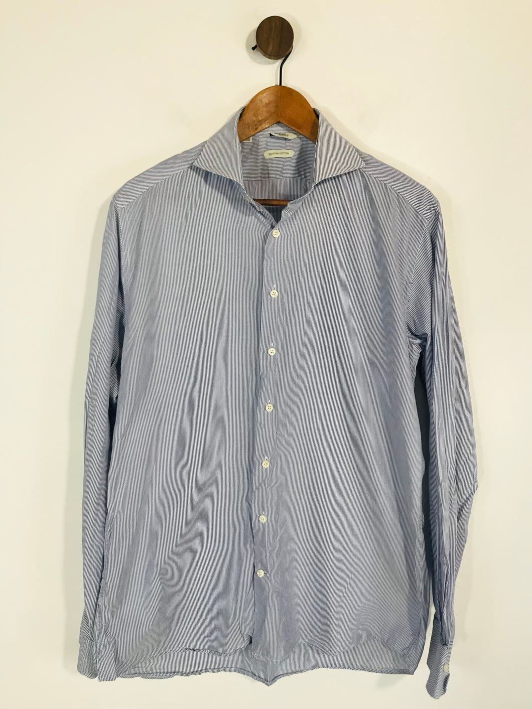 Suitsupply Men's Egyptian Cotton Button-Up Shirt | 16.5 | Blue