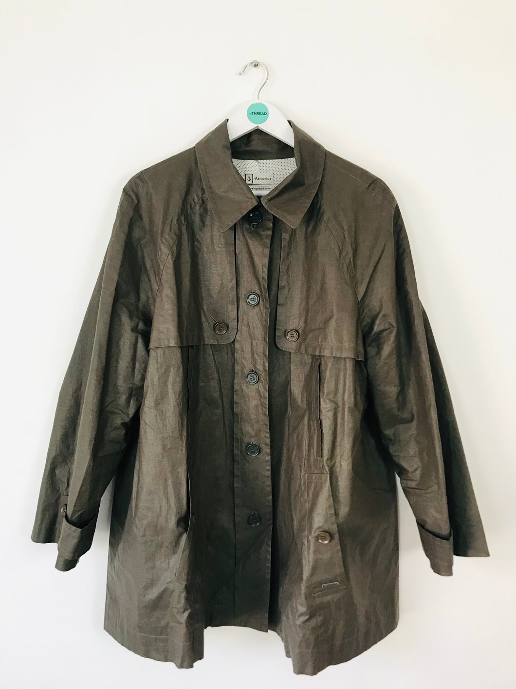 Armor Lux Women’s Wax Jacket Overcoat | 48 UK20 | Khaki Green