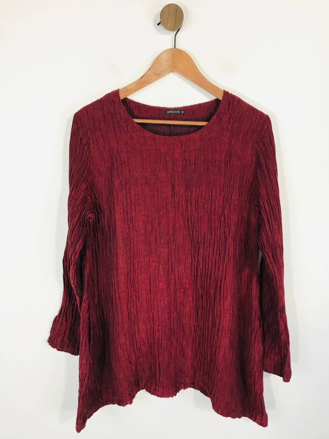 Grizas Women's Linen Silk Blouse | M UK10-12 | Red