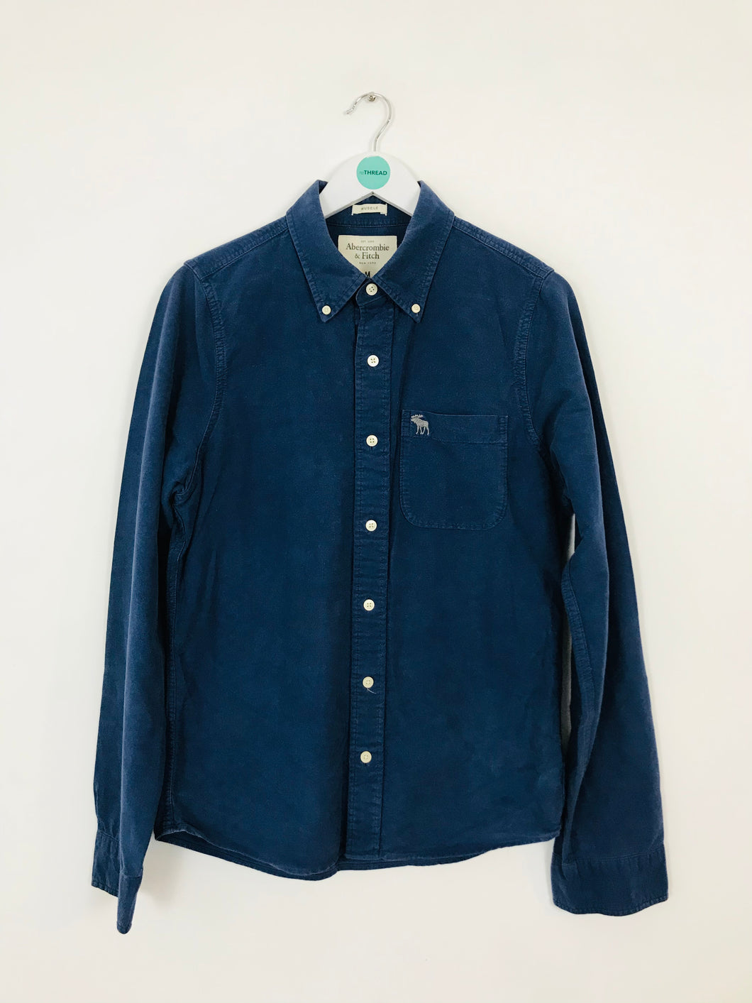 Abercrombie & Fitch Men’s Long Sleeve Shirt | M | Navy Blue