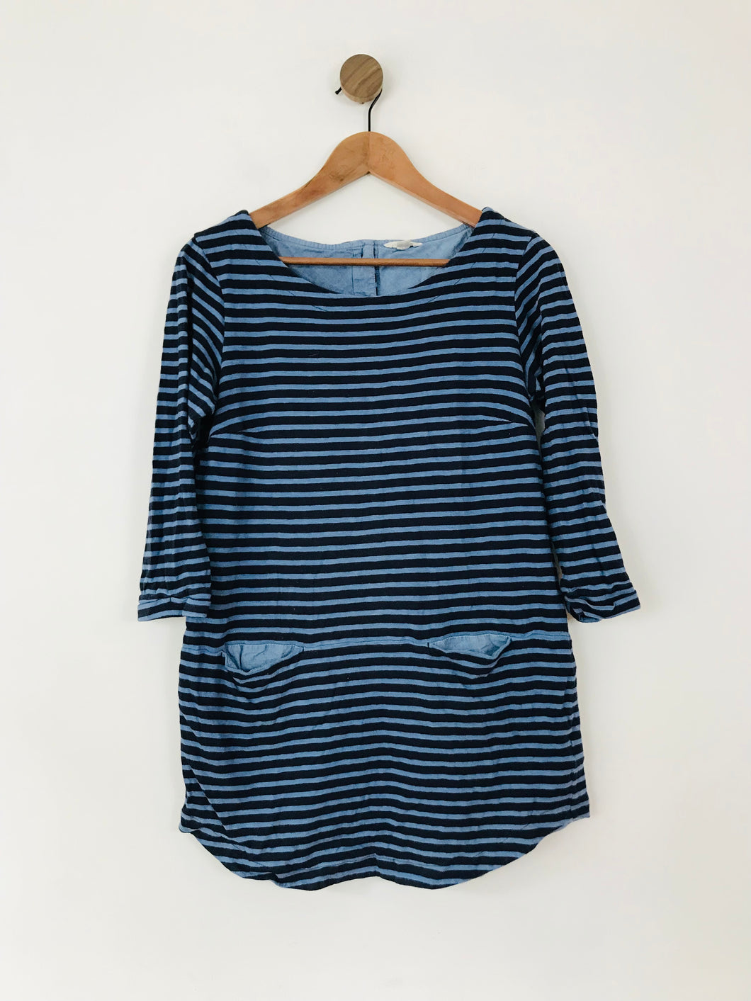 White Stuff Women's Striped Longline T-Shirt | UK10 | Blue