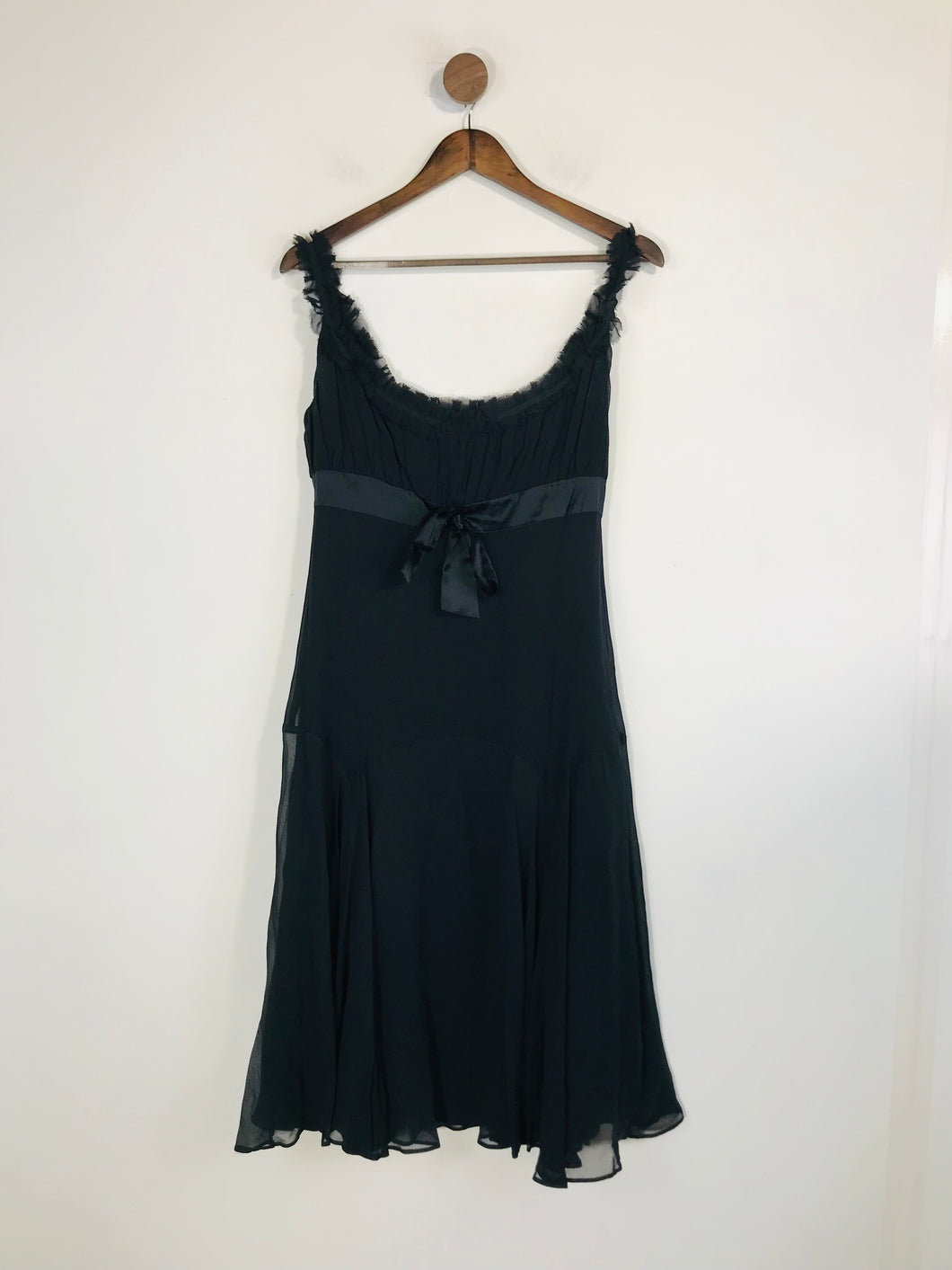 Ted Baker Women's Silk Ruched Midi Dress | 3 UK12 | Black