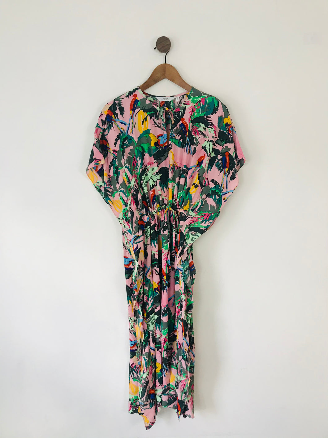 & Other Stories Women’s Tropical Print Kaftan Midi Dress | S | Pink Multi