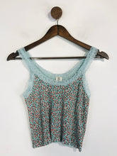 Load image into Gallery viewer, Urban Outfitters Women&#39;s Floral Lace Tank Top | S UK8 | Blue
