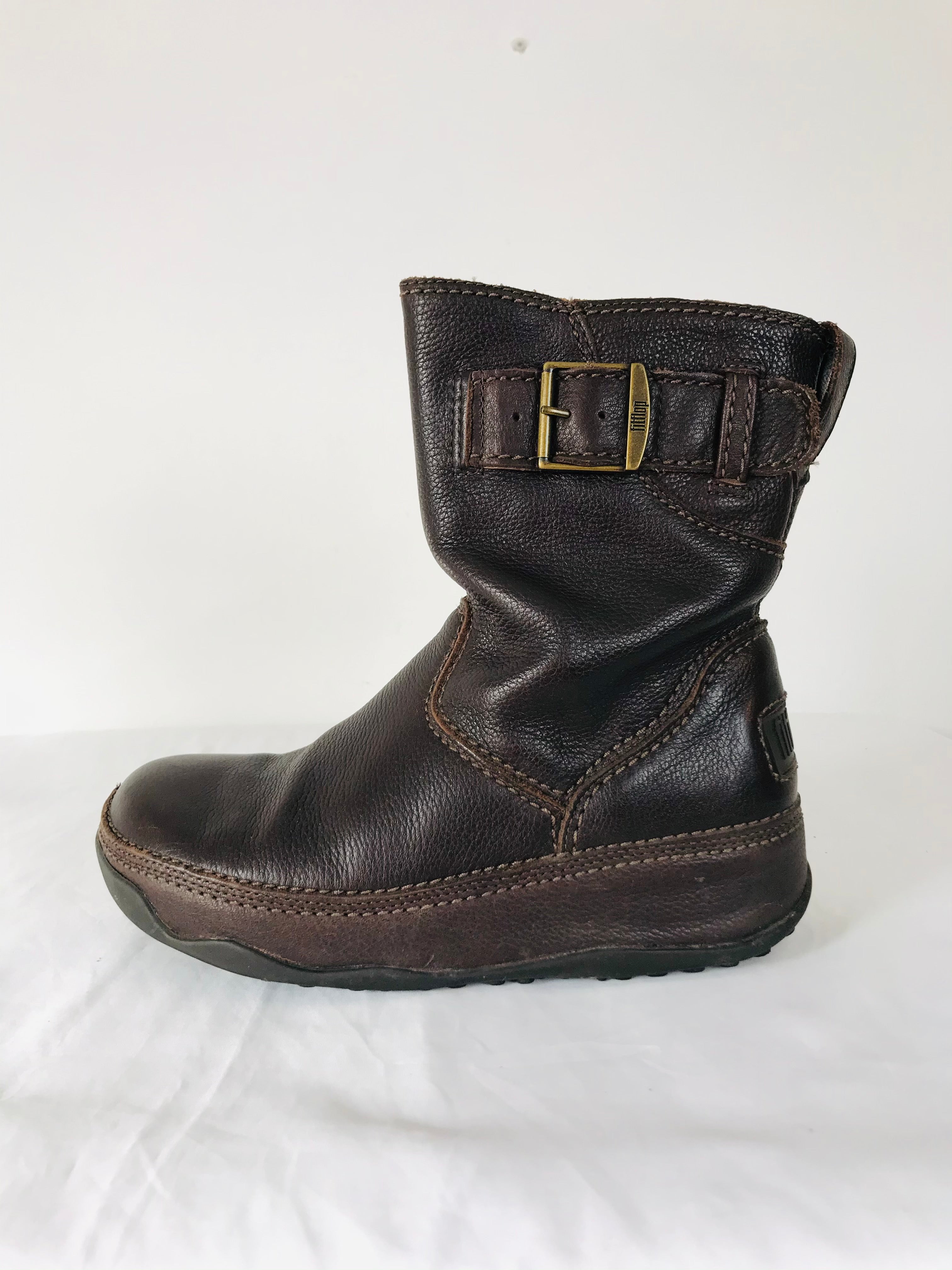 Fitflop Women's Short Leather Superboot Boots UK5 Brown