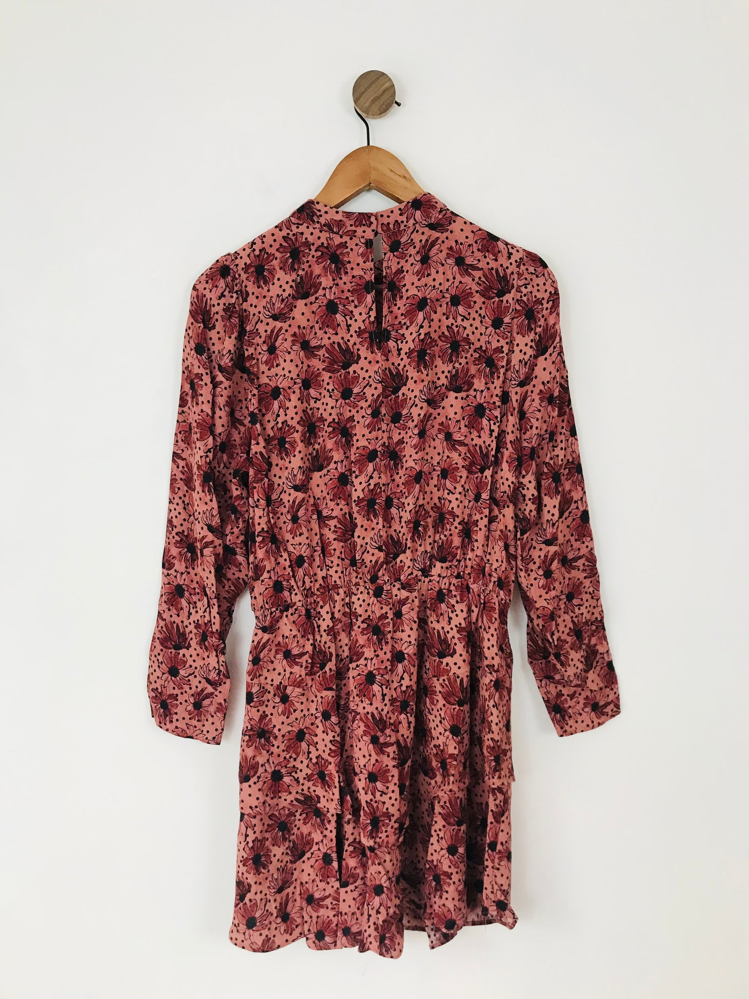 zara floral dress red Zara Women's Floral Long Sleeve Dress | L UK14