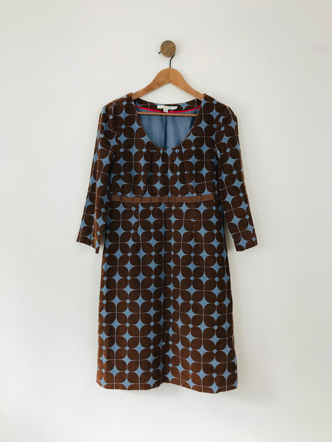 Boden Women's Corduroy Patterned Shift Dress | UK14 | Brown