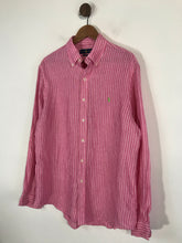 Load image into Gallery viewer, Ralph Lauren Men&#39;s Linen Striped Button-Up Shirt | L | Pink

