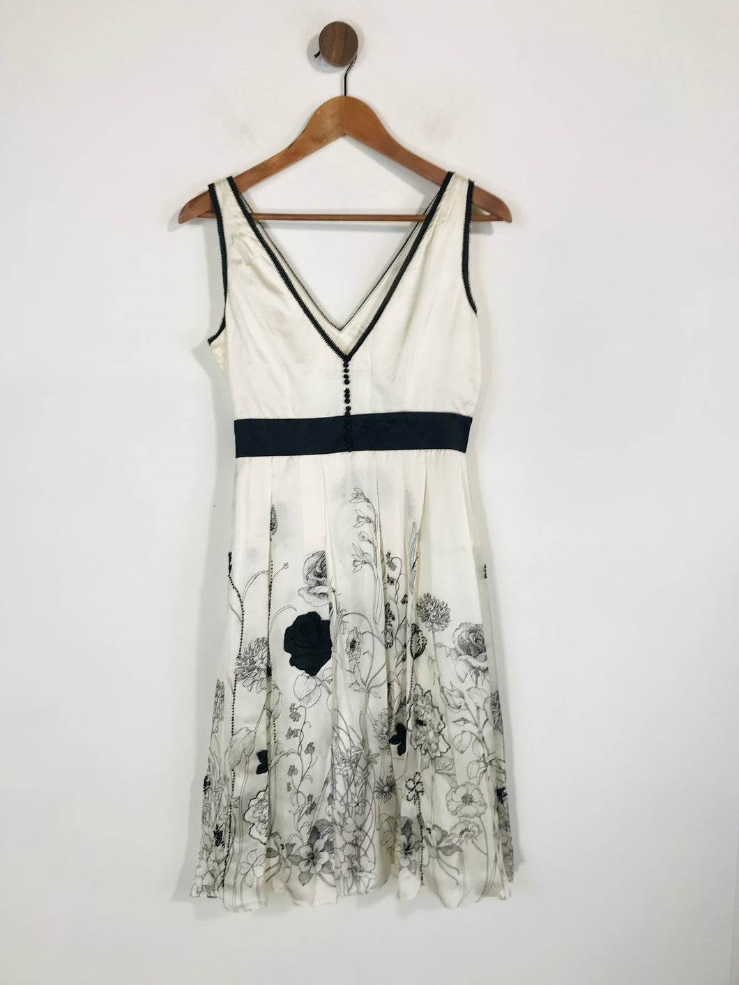 Coast Women's Silk Floral A-Line Dress | UK10 | White