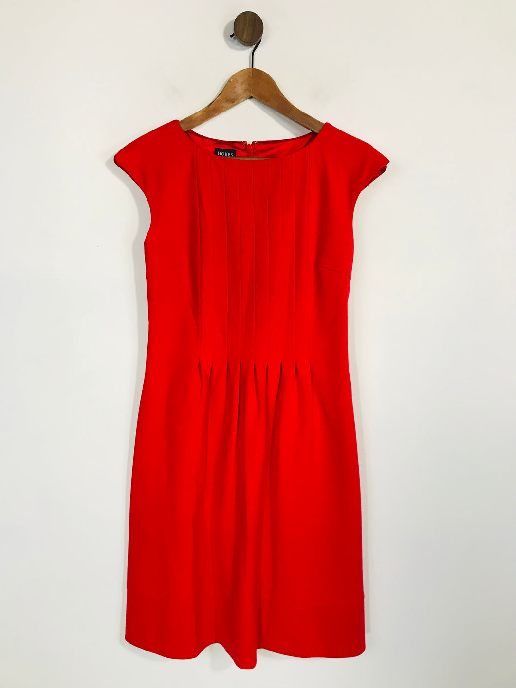 Hobbs Women's Pleated Midi Dress | UK10 | Red
