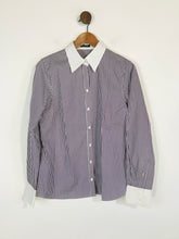 Load image into Gallery viewer, Massimo Dutti Women&#39;s Striped Smart Button-Up Shirt | IT44 UK12 | Purple
