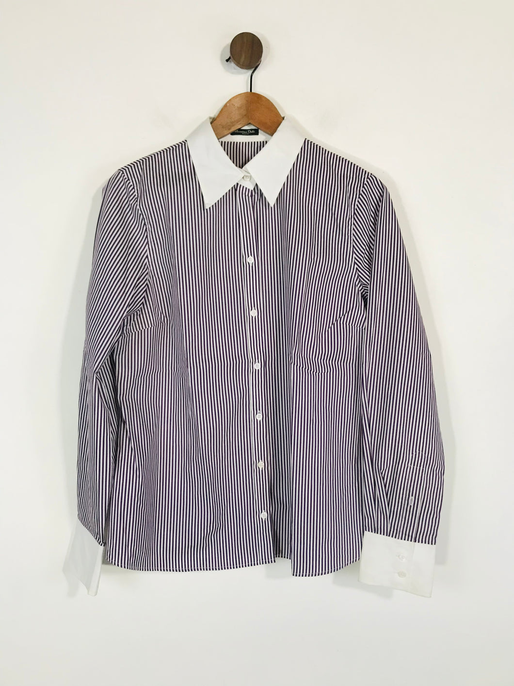 Massimo Dutti Women's Striped Smart Button-Up Shirt | IT44 UK12 | Purple
