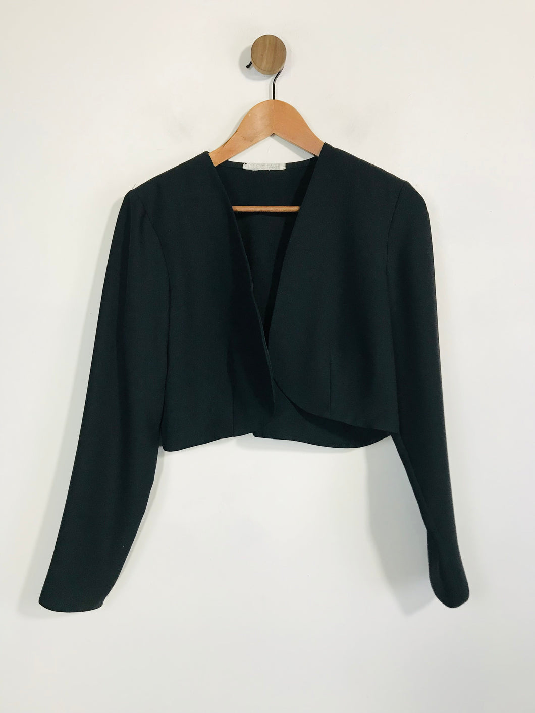Nicole Farhi Women's Crop Smart Blazer Jacket | M UK10-12 | Black