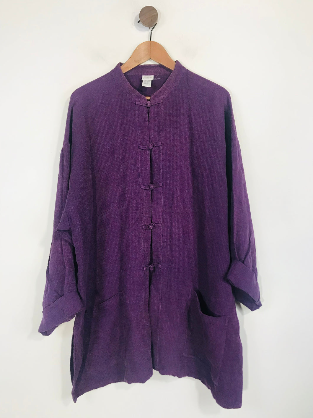 Eileen Fisher Women's Linen Blouse | L UK14 | Purple