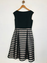 Load image into Gallery viewer, Monsoon Women&#39;s Striped A-Line Dress | UK12 | Black
