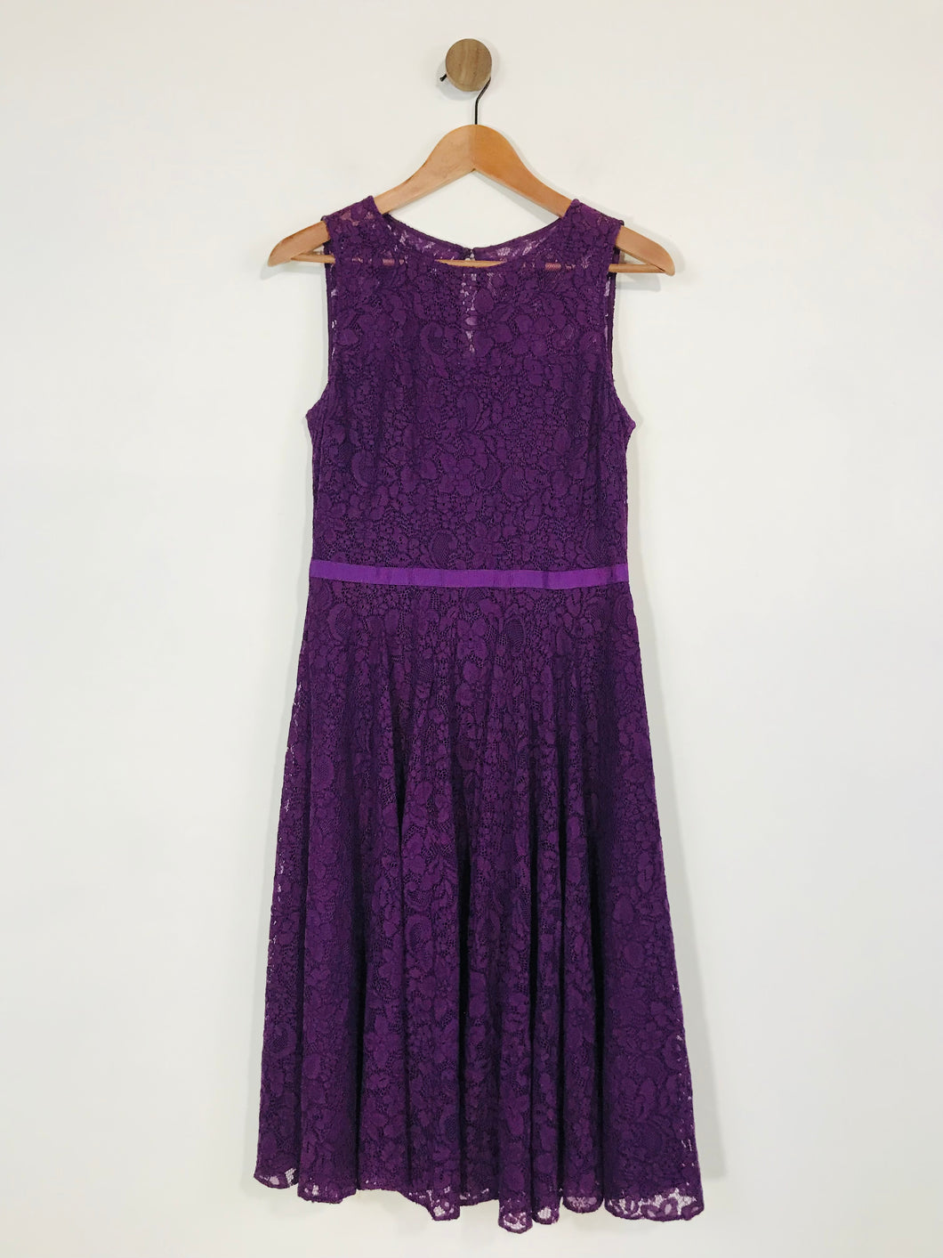 Hobbs Women's Lace A-Line Dress | UK10 | Purple