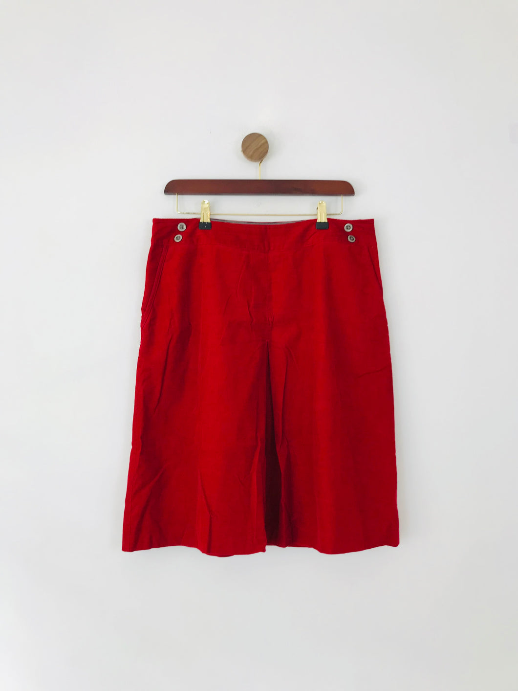 Laura Ashley Women's Corduroy A-Line Skirt | UK14 | Red
