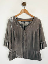 Load image into Gallery viewer, Marks &amp; Spencer Limited Women&#39;s Ruffle Velvet Cardigan NWT | UK18 | Grey
