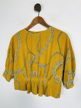 Load image into Gallery viewer, Mango Women&#39;s Crop Pleated Blouse | XS UK6-8 | Yellow
