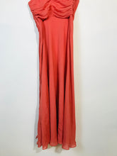 Load image into Gallery viewer, Monsoon Women&#39;s Silk Strapless Draped Maxi Dress | UK18 | Orange

