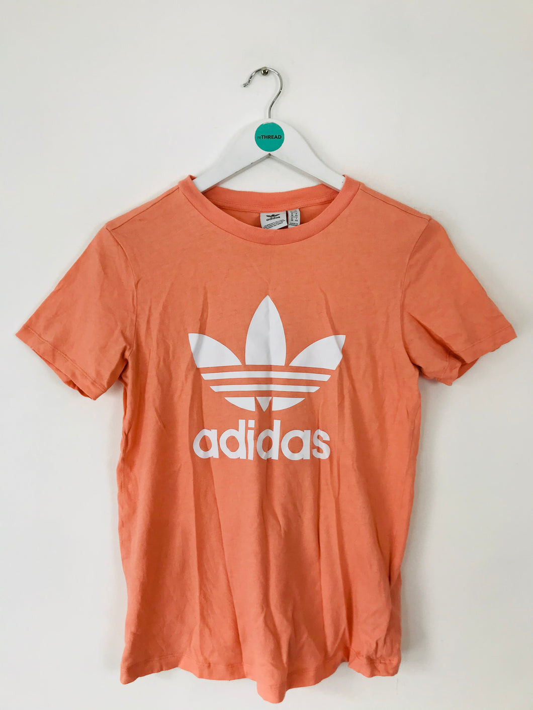 Adidas Women’s Original Logo T-Shirt Top | UK12 | Peach Orange