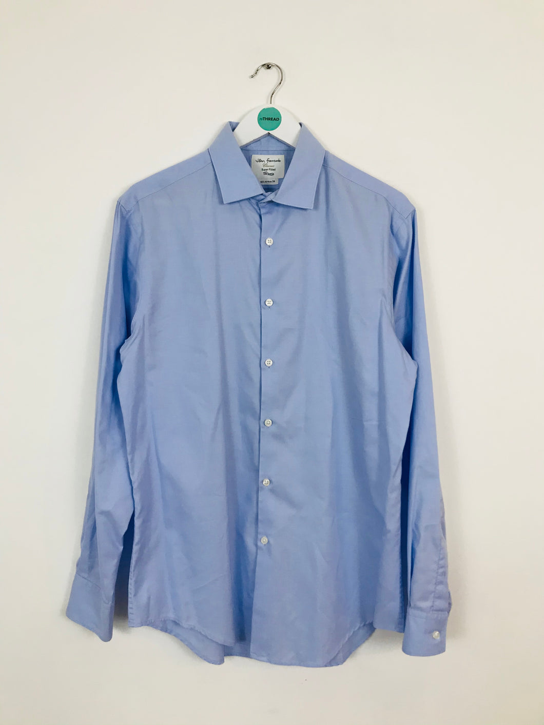John Francomb T.M.Lewin Men’s Fitted Shirt | 16.5 42-91 36 | Blue