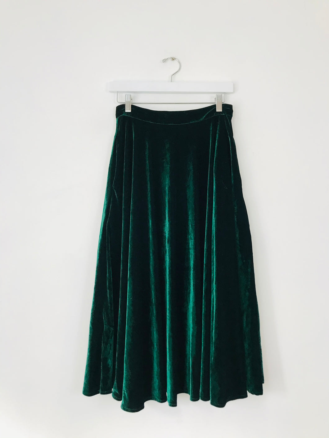 Collectif Vintage Women’s Velvet Midi Skirt | UK10 | Green