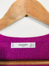 Load image into Gallery viewer, Mango Women&#39;s Shimmer V-Neck Jumper | S UK8 | Purple

