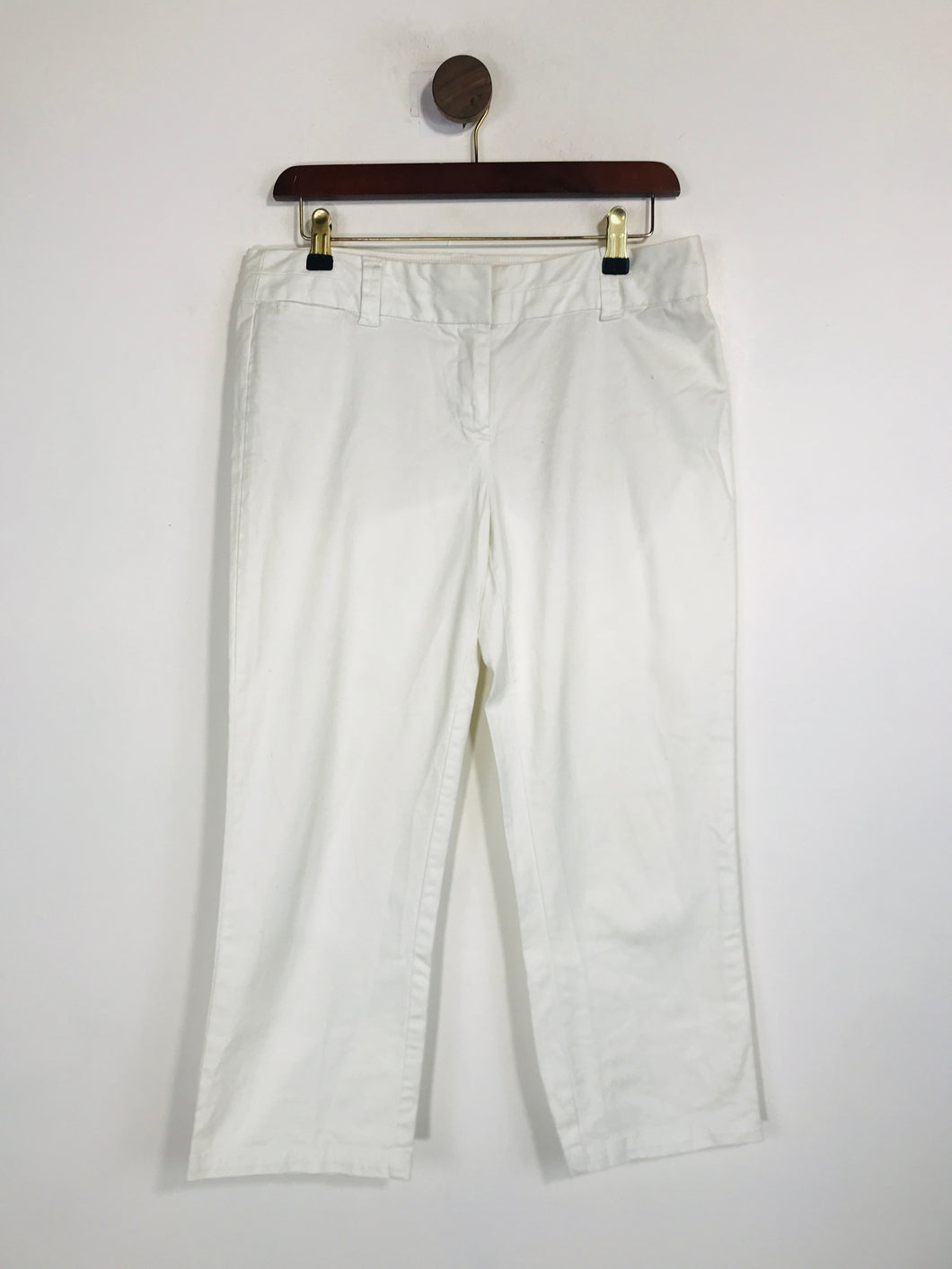 Boden Women's Crop High Waist Chinos Trousers | UK12 | White