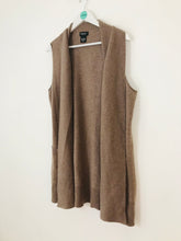 Load image into Gallery viewer, Lord &amp; Taylor Women&#39;s Cashmere Sleeveless Cardigan Vest | XL UK14-16 | Brown
