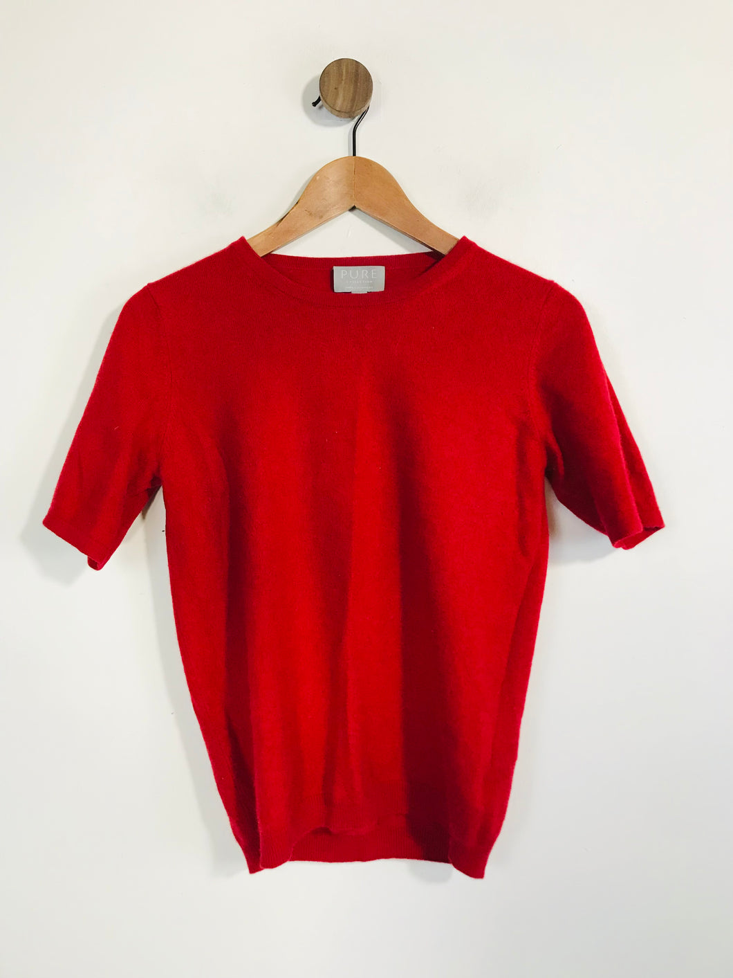 Pure Collection Women's Cashmere Short Sleeve Jumper | UK12 | Red