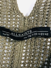 Load image into Gallery viewer, Allsaints Women&#39;s Cotton Crochet Jumper | UK14 | Green
