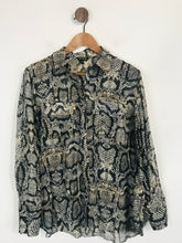 Load image into Gallery viewer, Massimo Dutti Women&#39;s Animal Print Button-Up Shirt | EU42 UK14 | Grey
