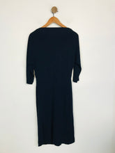 Load image into Gallery viewer, Winser London Women&#39;s Cowl Neck Sheath Dress | UK10 | Blue
