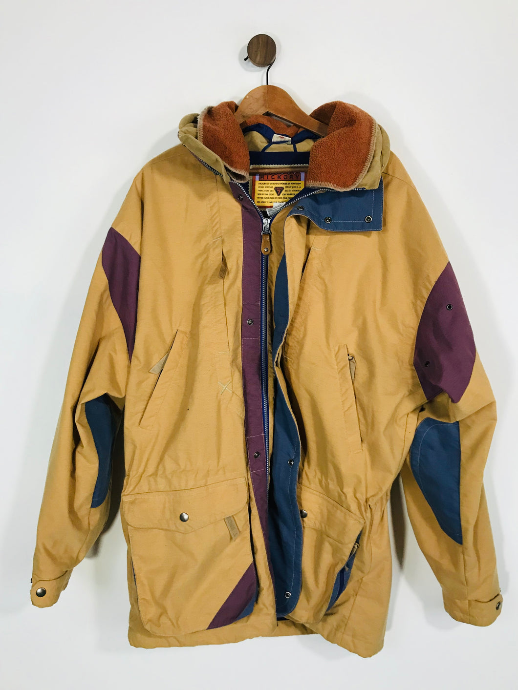 Hickory Men's Vintage Fleece High Neck Coat Jacket | XL | Beige