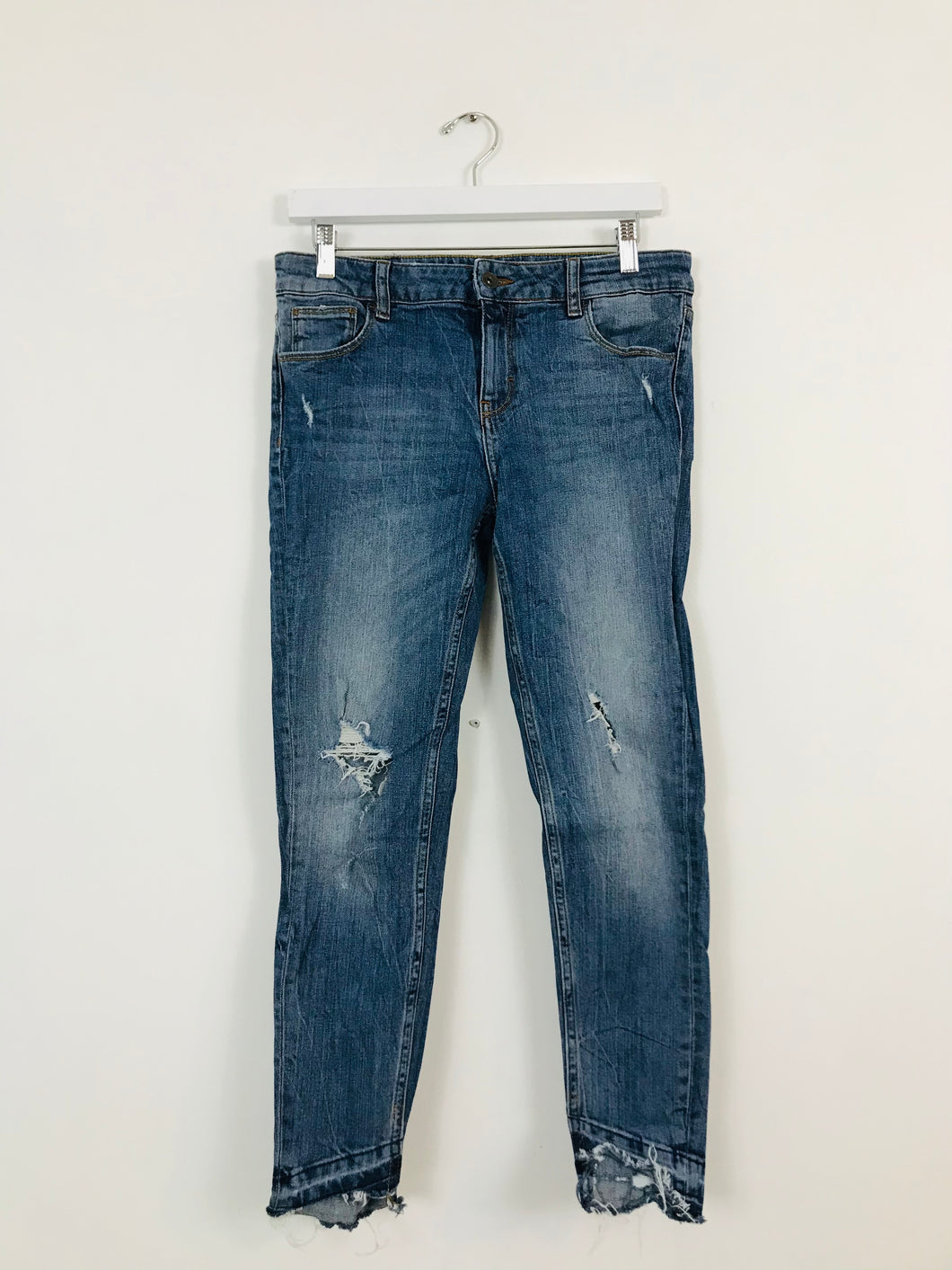 Zara Women’s Distressed Ripped Skinny Jeans | 38 UK10 | Blue