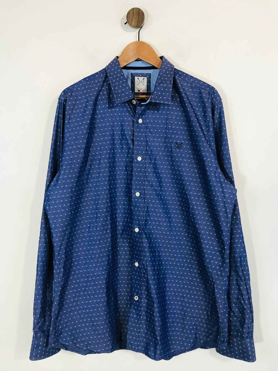 Crew Men's Cotton Smart Button-Up Shirt | XL | Blue