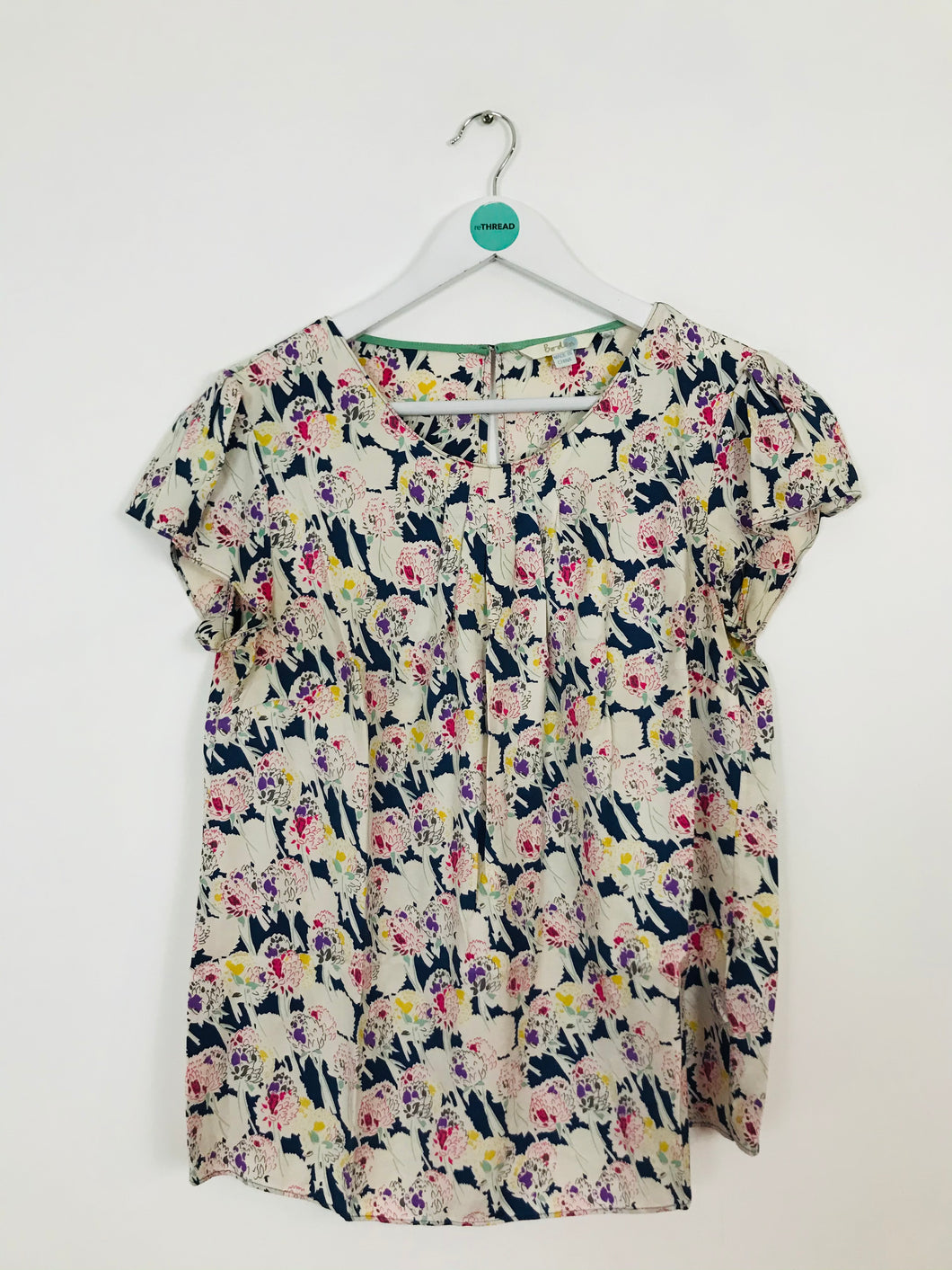 Boden Women’s Floral Pleated Short Sleeve Blouse | UK14 | Multi